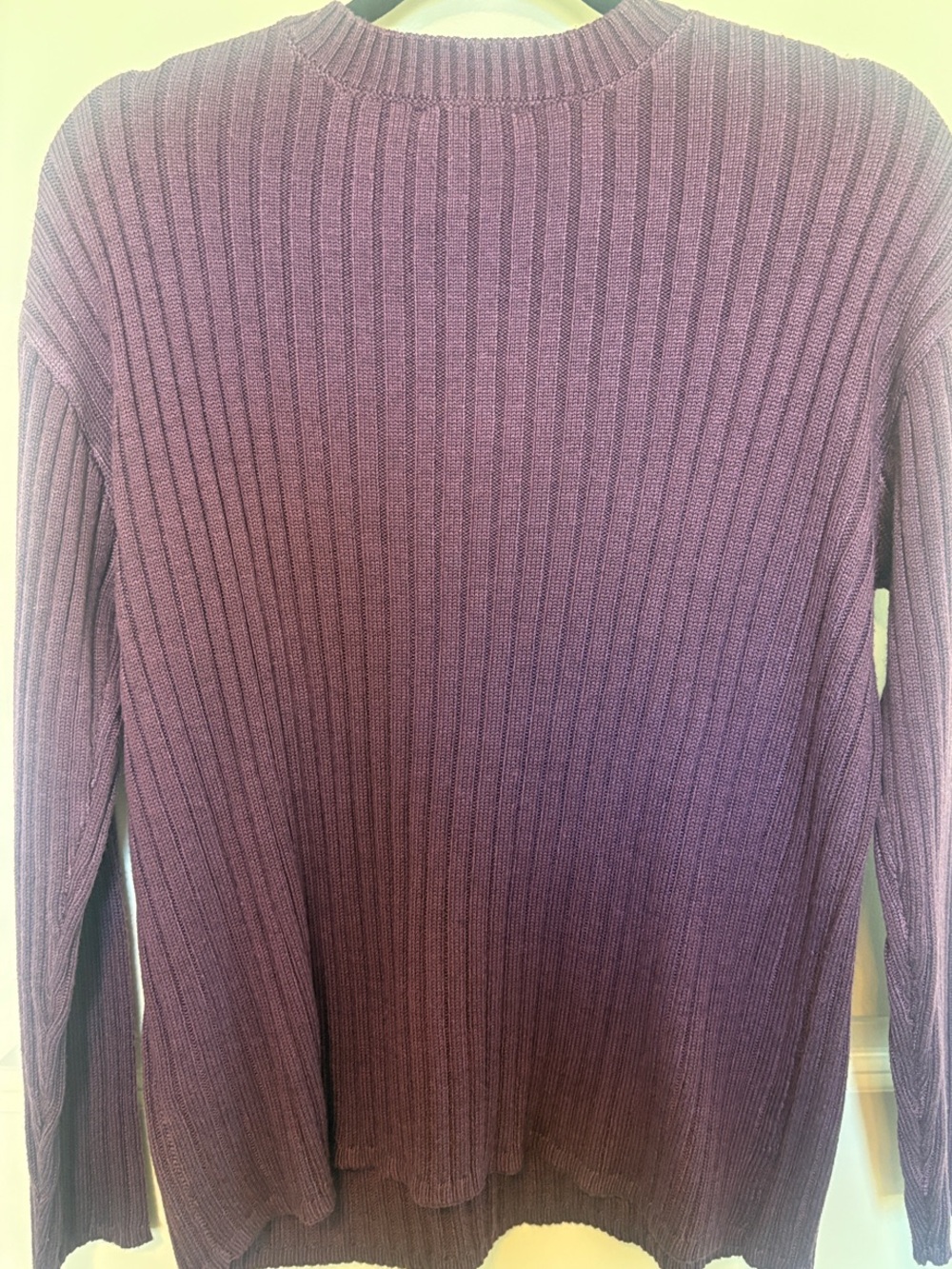 Men's Ribbed Crewneck Sweater - Plum - Picture 3 of 9